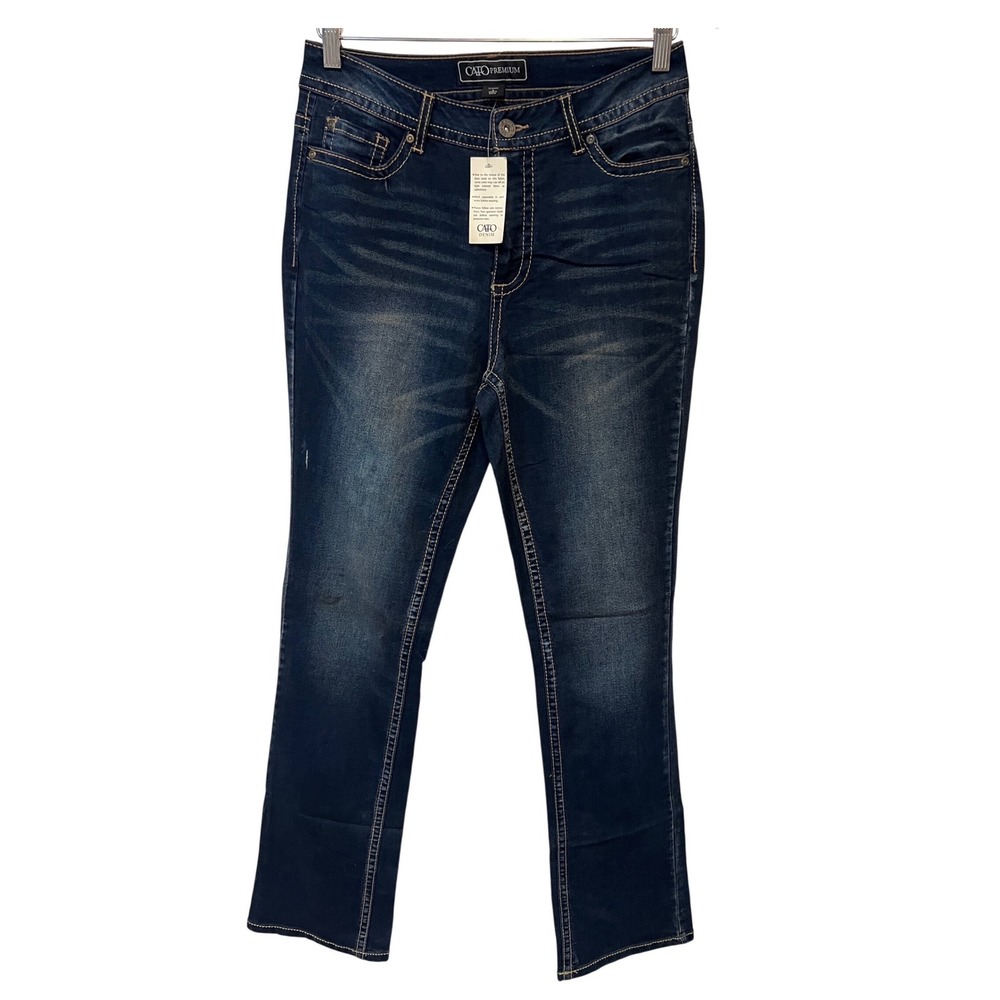 Cato Premium Jeans Womens 8 Blue Classic Bootcut Dark Wash Stretch Denim A34
